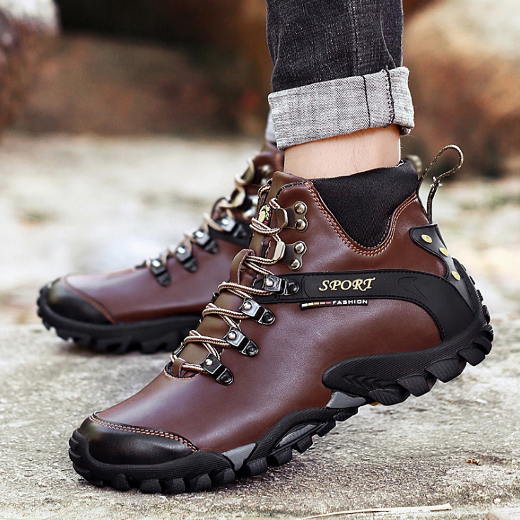 High-Top Cotton Shoes for Men - Hiking and Outdoor Boots