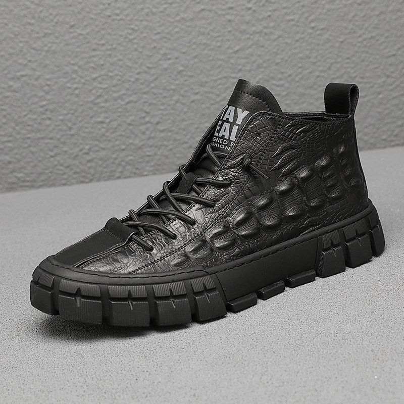 Stylish Warm High-Top Leather Shoes for Men