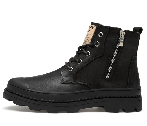 Leather High-Top Casual Shoes