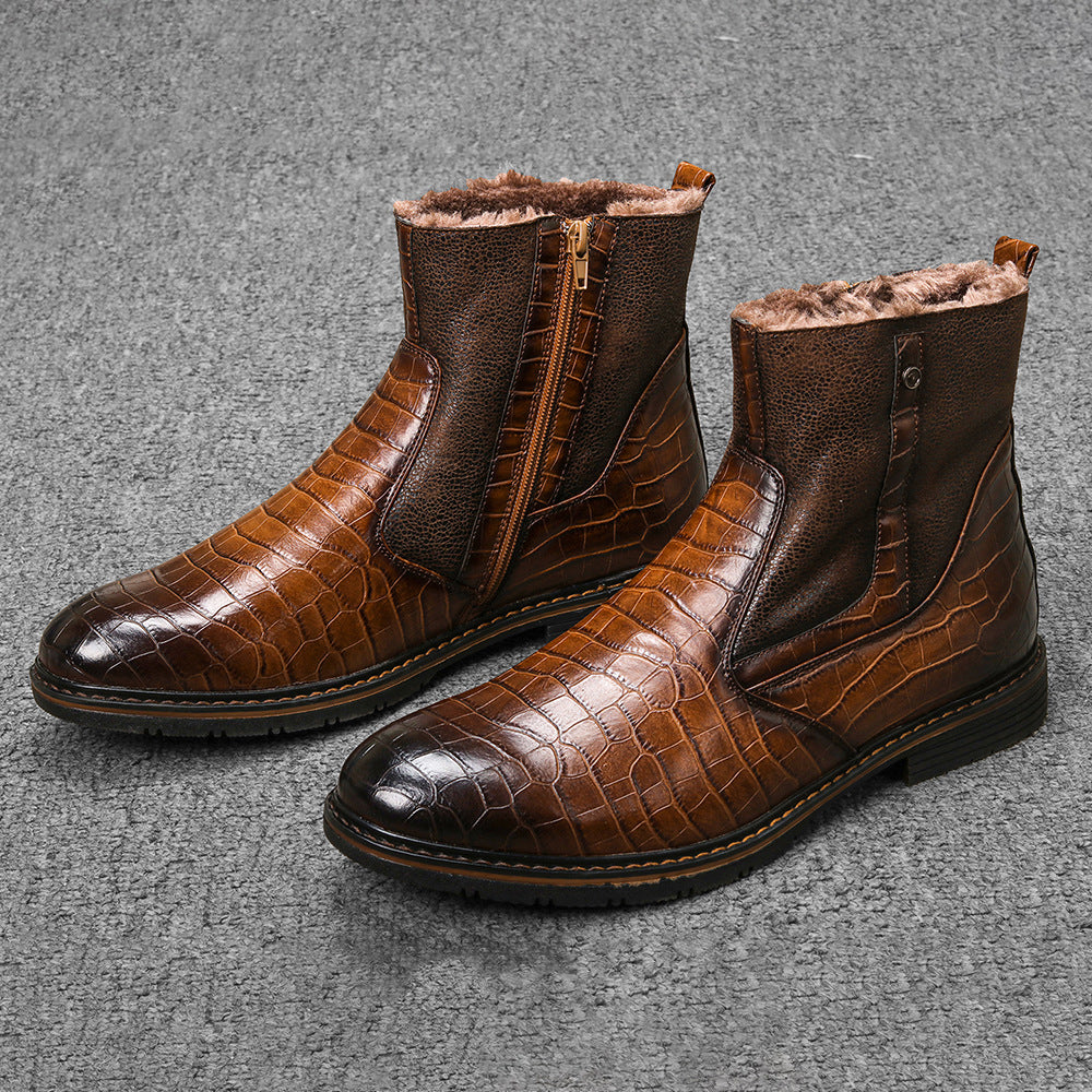 Retro Plus Velvet Warm High-Top Shoes for Men