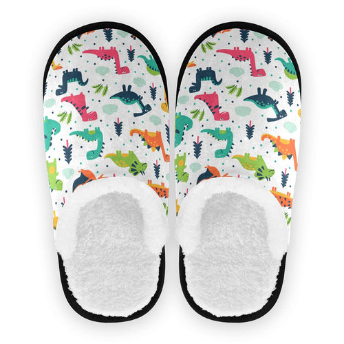 Cartoon Dinosaurs Spa Slippers Animal Palm Tree House Shoes Memory Foam Slippers Non-Slip Home Shoes M for Men Woman