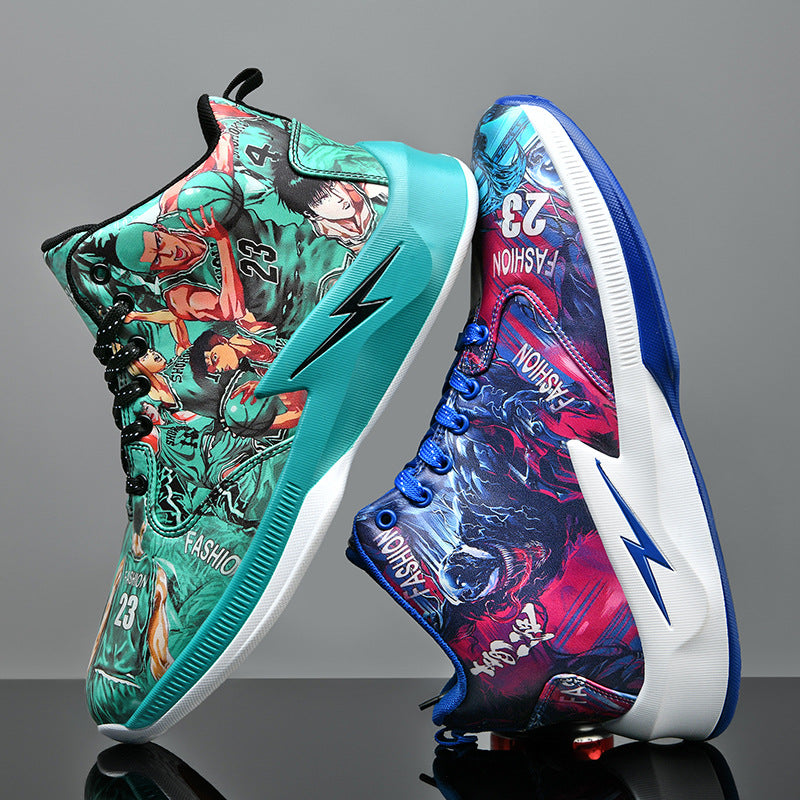 Autumn Graffiti High-Top Basketball Shoes for Men