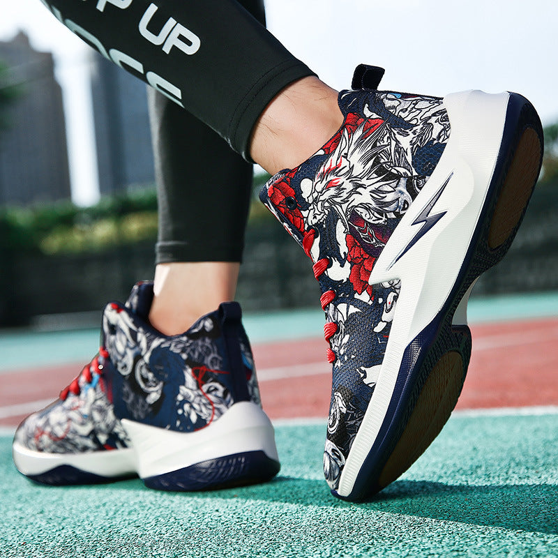 Autumn Graffiti High-Top Basketball Shoes for Men