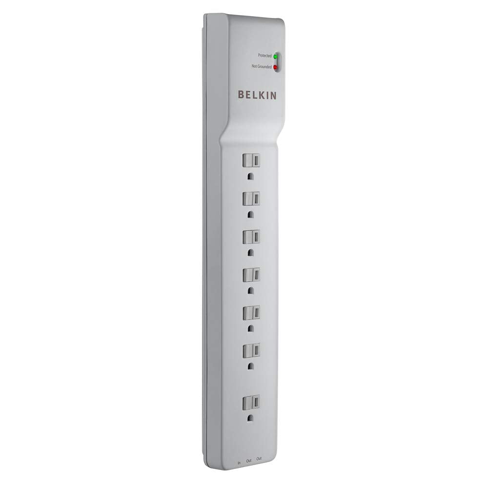 Belkin 7-Outlet Power Strip Surge Protector 12ft Cord - Ideal for Computers Home Theatre Appliances Office Equipment (2320 Joules)