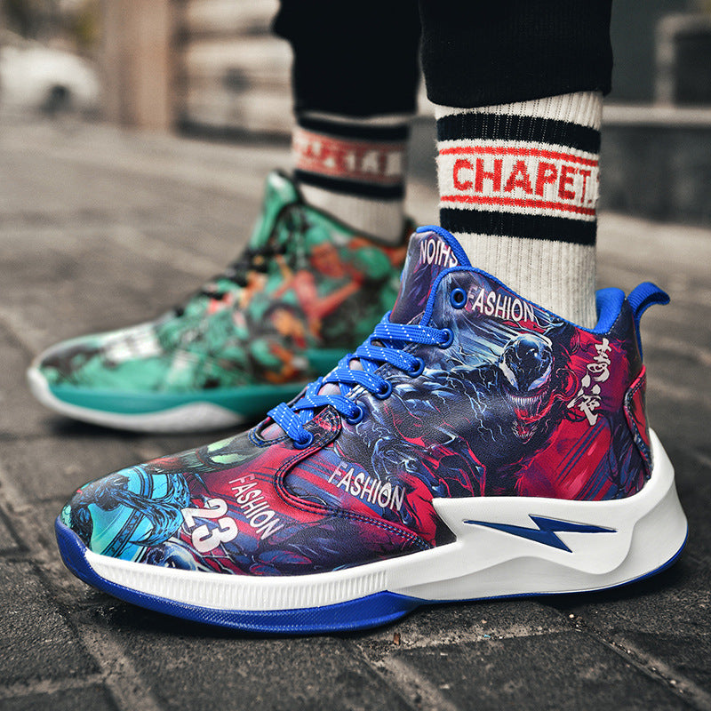 Autumn Graffiti High-Top Basketball Shoes for Men