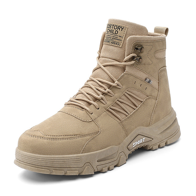 Men's High Top Leather Work Shoes for Autumn & Winter