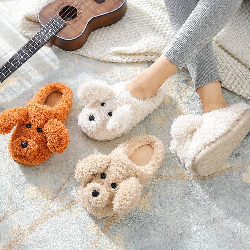 Plush Dog Slippers