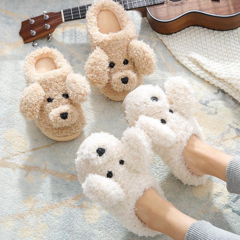 Plush Dog Slippers