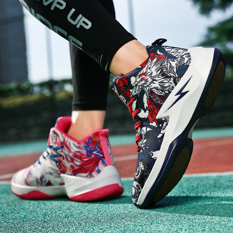 Autumn Graffiti High-Top Basketball Shoes for Men