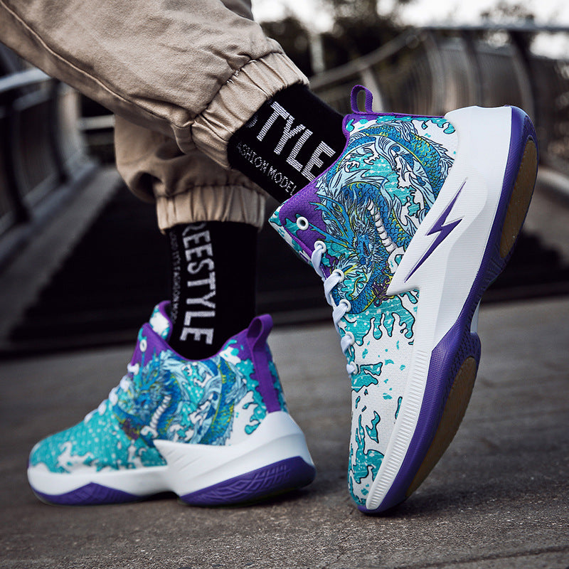 Autumn Graffiti High-Top Basketball Shoes for Men