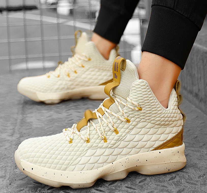 Cushioned High-Top Basketball Shoes for Outdoor Sports