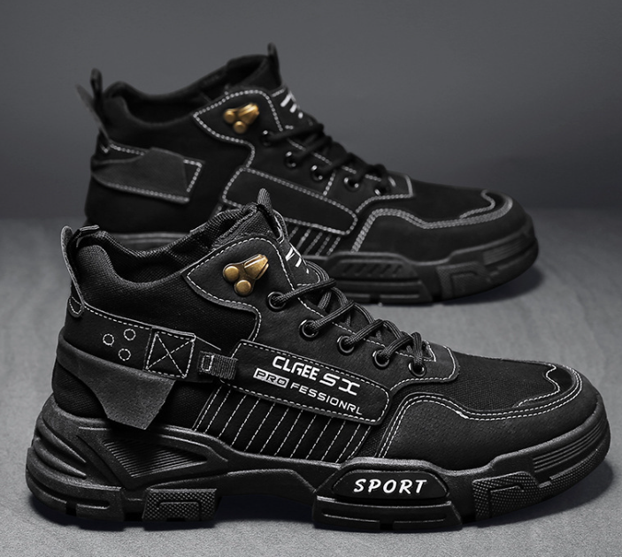 Men's High Top Leather Work Shoes for Autumn & Winter