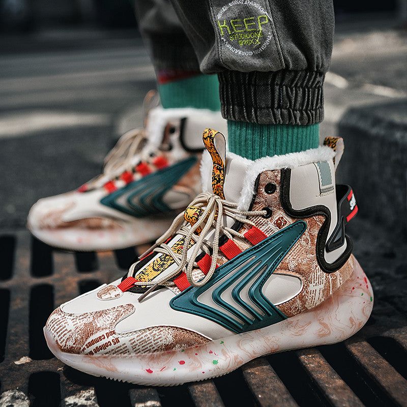 Men's Luminous Graffiti High-Top Sneakers