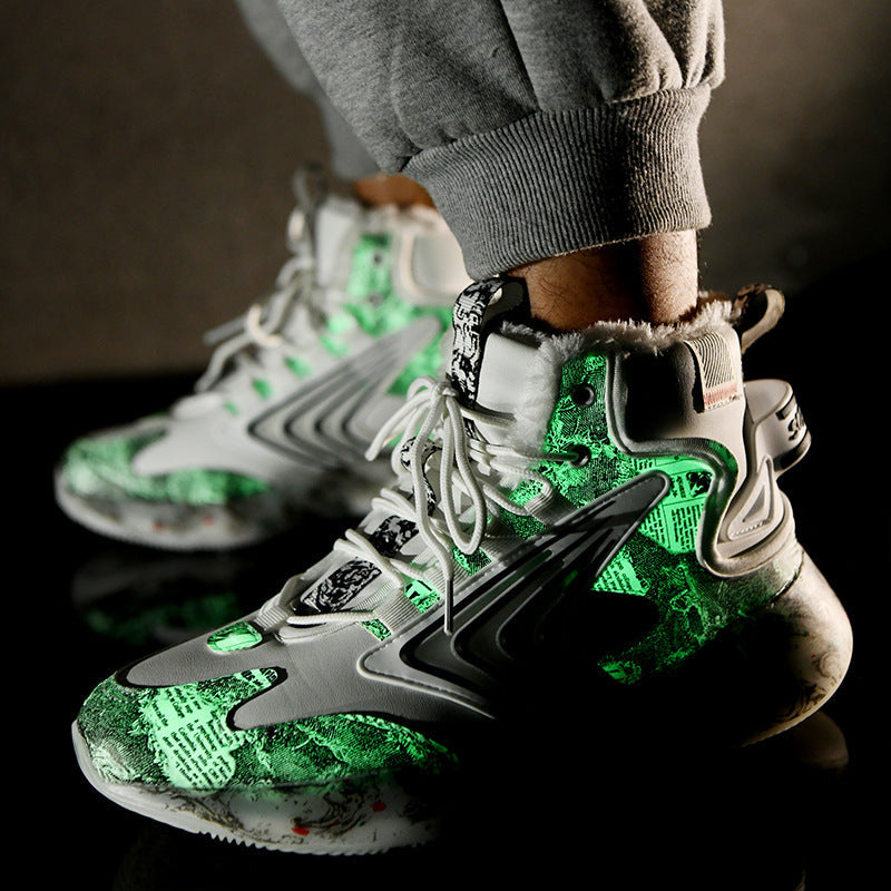 Men's Luminous Graffiti High-Top Sneakers