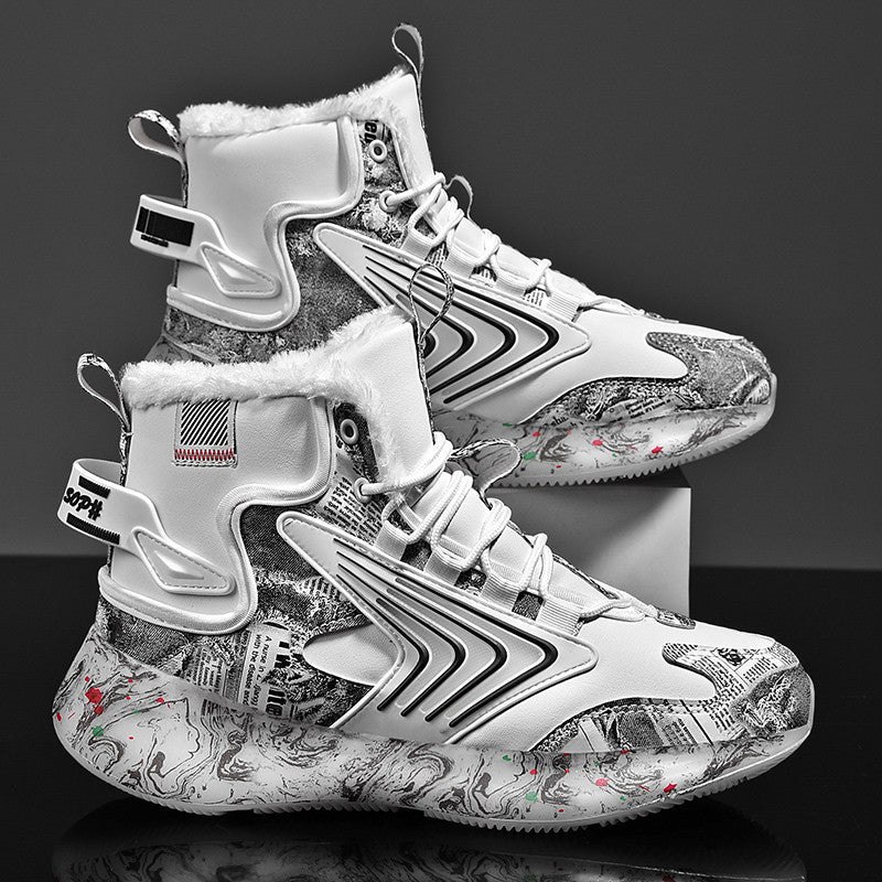 Men's Luminous Graffiti High-Top Sneakers